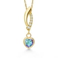 thumbnail image 1 of Gem Stone King 14K Yellow Gold Mercury Mist Mystic Topaz and Lab Grown Diamond Pendant Necklace for Women | 0.59 Cttw | Gemstone November Birthstone | Heart Shape 5MM | With 18 inch Chain, 1 of 6