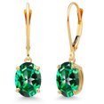 thumbnail image 1 of Gem Stone King 14K Yellow Gold Rainforest Topaz Earrings for Women | 4.00 Cttw | Gemstone November Birthstone | Oval 9X7MM, 1 of 6