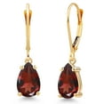 thumbnail image 1 of Gem Stone King 14K Yellow Gold Red Garnet Earrings for Women | 2.84 Cttw | Gemstone January Birthstone | Pear Shape 9X6MM, 1 of 6