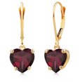 thumbnail image 1 of Gem Stone King 14K Yellow Gold Red Rhodolite Garnet Earrings for Women | 4.00 Cttw | Gemstone January Birthstone | Heart Shape 8MM, 1 of 6