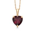 thumbnail image 1 of Gem Stone King 14K Yellow Gold Red Rhodolite Garnet Pendant Necklace for Women | 2.00 Cttw | Gemstone January Birthstone | Heart Shape 8MM | With 18 inch Chain, 1 of 6