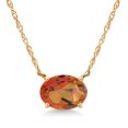 thumbnail image 1 of Gem Stone King 14K Yellow Gold Twilight Orange Mystic Quartz Pendant Necklace for Women | 1.80 Cttw | Gemstone Birthstone | Oval 9X7MM | With 18 inch Chain, 1 of 6