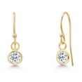 thumbnail image 1 of Gem Stone King 14K Yellow Gold White Topaz Earrings for Women | 0.66 Cttw | Gemstone November Birthstone | Round 4MM, 1 of 6
