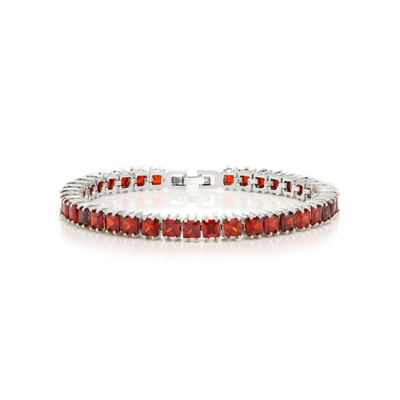 Gem Stone King Princess Cut Cubic Zirconia Classic Tennis Bracelet for Women (15.00 Cttw, 4MM CZ, Size 7 inch)