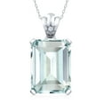 thumbnail image 1 of Gem Stone King 15.83 Ct Sky Blue Simulated Aquamarine White Topaz 925 Sterling Silver Pendant, 1 of 5
