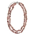 thumbnail image 1 of Gem Stone King 18 inch 2-Strand Strawberry Crystal Necklace with 2 inch Extender, 1 of 3