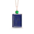 Gem Stone King 18K Rose Gold Plated Silver Blue Lapis and Green Nano ...