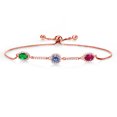 thumbnail image 1 of Gem Stone King 18K Rose Gold Plated Silver Bracelet Nano Emerald Persian Blue Moissanite (1.50 Cttw), 1 of 4