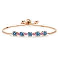 thumbnail image 1 of Gem Stone King 18K Rose Gold Plated Silver Bracelet Persian Blue Moissanite Created Sapphire (2.70 Cttw), 1 of 5