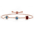 thumbnail image 1 of Gem Stone King 18K Rose Gold Plated Silver Bracelet Persian Blue Moissanite Moissanite Persian Blue (1.75 Cttw), 1 of 4