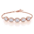 thumbnail image 1 of Gem Stone King 18K Rose Gold Plated Silver Bracelet for Women Set with Moissanite (5.54 Cttw), 1 of 4