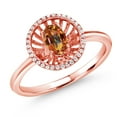 thumbnail image 1 of Gem Stone King 18K Rose Gold Plated Silver Ecstasy Mystic Topaz Ring for Women (0.98 Cttw, Oval 6X4MM, Gemstone Birthstone, Size 5), 1 of 3