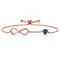 thumbnail image 1 of Gem Stone King 18K Rose Gold Plated Silver Infinity Bracelet for Women with Heart Simulated Opal and Moissanite (0.88 Cttw, Box Chain Fully Adjustable up to 9 inch), 1 of 6