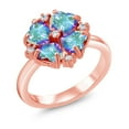 thumbnail image 1 of Gem Stone King 18K Rose Gold Plated Silver Mercury Mist Mystic Topaz Ring for Women (2.32 Cttw, Heart Shape 5MM, Gemstone November Birthstone, Size 9), 1 of 3