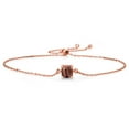 thumbnail image 1 of Gem Stone King 18K Rose Gold Plated Silver Red Tiger Eye Solitaire Bracelet for Women (1.00 Cttw, Cushion Cut 6MM), 1 of 4