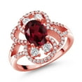 thumbnail image 1 of Gem Stone King 18K Rose Gold Plated Silver Statement Ring Set with Oval Red Rhodolite Garnet (2.82 cttw) (Size 6), 1 of 3