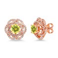 thumbnail image 1 of Gem Stone King 18K Rose Gold Plated Silver Stud Earrings with Jackets Mystic Topaz and Moissanite (2.72 Cttw), 1 of 6