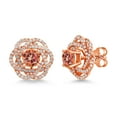 thumbnail image 1 of Gem Stone King 18K Rose Gold Plated Silver Stud Earrings with Jackets Mystic Topaz and Moissanite (2.72 Cttw), 1 of 6