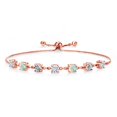 thumbnail image 1 of Gem Stone King 18K Rose Gold Plated Silver White Simulated Opal Lab Grown Diamond Tennis Bracelet for Women Set with Moissanite (2.51 Cttw, Fully Adjustable up to 9 inch), 1 of 3