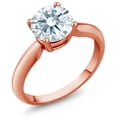thumbnail image 1 of Gem Stone King 18K Rose Gold Plated Silver White Zirconia Solitaire Engagement Ring for Women (1.28 Cttw, Round 7MM, Gemstone Birthstone, Available in Size 5, 6, 7, 8, 9), 1 of 4