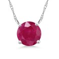 thumbnail image 1 of Gem Stone King 18K White Gold Pendant Necklace 1.00 Ct Round Red Ruby, 1 of 4
