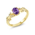 Gem Stone King 18K Yellow Gold Plated Silver 0.96 Ct Oval Purple