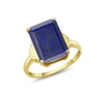 thumbnail image 1 of Gem Stone King 18K Yellow Gold Plated Silver Blue Lapis Ring for Women (6.00 Cttw, Emerald Cut 14X10MM, Gemstone Birthstone, Available in Size 5, 6, 7, 8, 9), 1 of 5