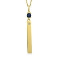thumbnail image 1 of Gem Stone King 18K Yellow Gold Plated Silver Blue Sapphire Pendant Necklace for Women | 0.35 Cttw | Gemstone September Birthstone | Round 4MM | With 18 inch Chain, 1 of 6