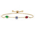 thumbnail image 1 of Gem Stone King 18K Yellow Gold Plated Silver Bracelet Nano Emerald Persian Blue Moissanite (1.40 Cttw), 1 of 4