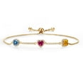 thumbnail image 1 of Gem Stone King 18K Yellow Gold Plated Silver Bracelet Persian Blue Moissanite Created Ruby (1.70 Cttw), 1 of 4