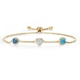 thumbnail image 1 of Gem Stone King 18K Yellow Gold Plated Silver Bracelet Persian Blue and White Moissanite (1.72 Cttw), 1 of 4