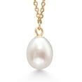 thumbnail image 1 of Gem Stone King 18K Yellow Gold Plated Silver Cultured Freshwater Pearl Pendant Necklace for Women with 18 inch Chain - Elegant Jewelry Gift, 1 of 5