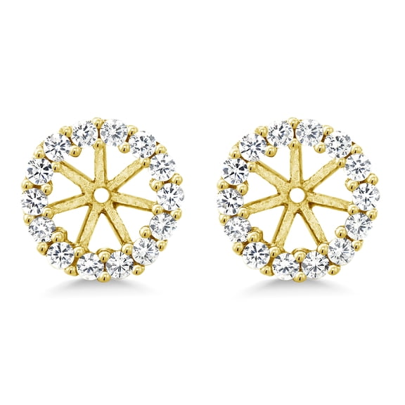Gem Stone King 18K Yellow Gold Plated Silver Earring Jackets Fits 5MM Round Studs