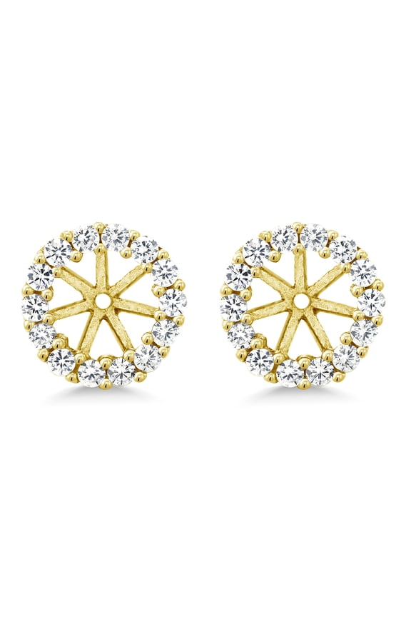 18K Yellow Gold Plated Silver Earring Jackets Fits 5MM Round Studs