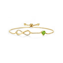 Round Shape Simulated Garnet Infinity Chain Bracelets In 14k Yellow Gold Over Sterling Silver 8.5 Walmart