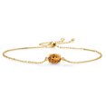 thumbnail image 1 of Gem Stone King 18K Yellow Gold Plated Silver Orange Red Madeira Citrine Solitaire Bracelet for Women (1.10 Cttw, Oval 8X6MM, Gemstone Birthstone, Fully Adjustable up to 9 inch), 1 of 3