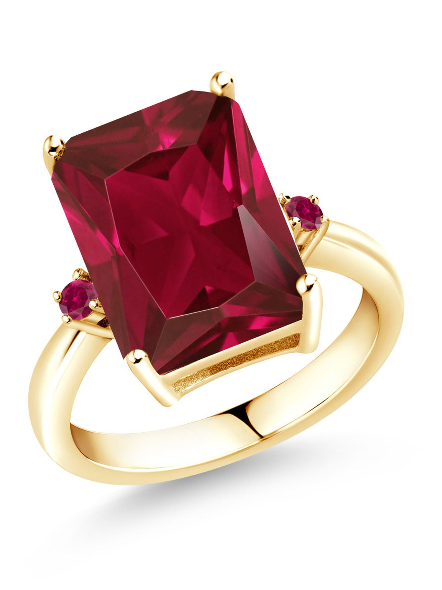 Size 9 RUBY EMERALD popular FINE ART RING Solid 925 Sterling Silver/Gold Diamond Topaz