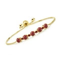thumbnail image 1 of Gem Stone King 18K Yellow Gold Plated Silver Red Garnet Bracelet for Women Set with Red Moissanite (2.78 Cttw), 1 of 4