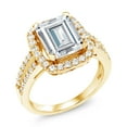 thumbnail image 1 of Gem Stone King 18K Yellow Gold Plated Silver Ring Set with Moissanite (4.17 Cttw) (Size 8), 1 of 4