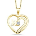 thumbnail image 1 of Gem Stone King 18K Yellow Gold Plated Silver Spinning MOM Pendant Necklace with Chain Round Moissanite (0.16 Cttw), 1 of 4