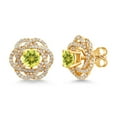 thumbnail image 1 of Gem Stone King 18K Yellow Gold Plated Silver Stud Earrings with Jackets Mystic Topaz and Moissanite (2.72 Cttw), 1 of 6