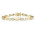 thumbnail image 1 of Gem Stone King 18K Yellow Gold Plated Silver White Moissanite and Lab Grown Diamond Bracelet for Women | 4.01 Cttw | Gemstone Birthstone | Oval 6X4MM | Length 7.25 inches, 1 of 7