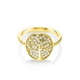 thumbnail image 1 of Gem Stone King 18K Yellow Gold Plated Silver White Zirconia Tree Of Life Ring for Women, 1 of 5