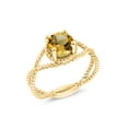 thumbnail image 1 of Gem Stone King 18K Yellow Gold Plated Silver Yellow Citrine Ring for Women | Round 7MM | 1.30 Cttw | Gemstone Birthstone | Size 5,6,7,8,9, 1 of 4