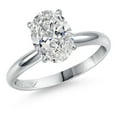 thumbnail image 1 of Gem Stone King 2.00 Ct IGI Certified Lab Grown Diamond 900 Platinum Solitaire Engagement Ring for Women | Oval Cut 10x8mm | E-F Color | VS1-VS2 Clarity | Size 6, 1 of 6
