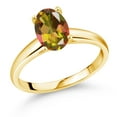 thumbnail image 1 of Gem Stone King 2.00 Ct Oval Mango Mystic Topaz 10K Yellow Gold Ring, 1 of 4