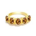 thumbnail image 1 of Gem Stone King 2.00 Ct Oval Orange Red Madeira Citrine 18K Yellow Gold Plated Silver Ring (Size 5), 1 of 4