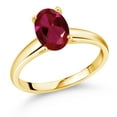 thumbnail image 1 of Gem Stone King 2.00 Ct Oval Red Created Ruby 10K Yellow Gold Ring, 1 of 4