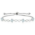 thumbnail image 1 of Gem Stone King 2.00 Ct Round Sky Blue Aquamarine 925 Sterling Silver Keren Hanan Women Adjustable Infinity Tennis Bracelet, 1 of 3