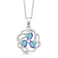 thumbnail image 1 of Gem Stone King 2.02 Ct Heart Shape Mercury Mist Mystic Topaz 925 Sterling Silver Pendant, 1 of 4